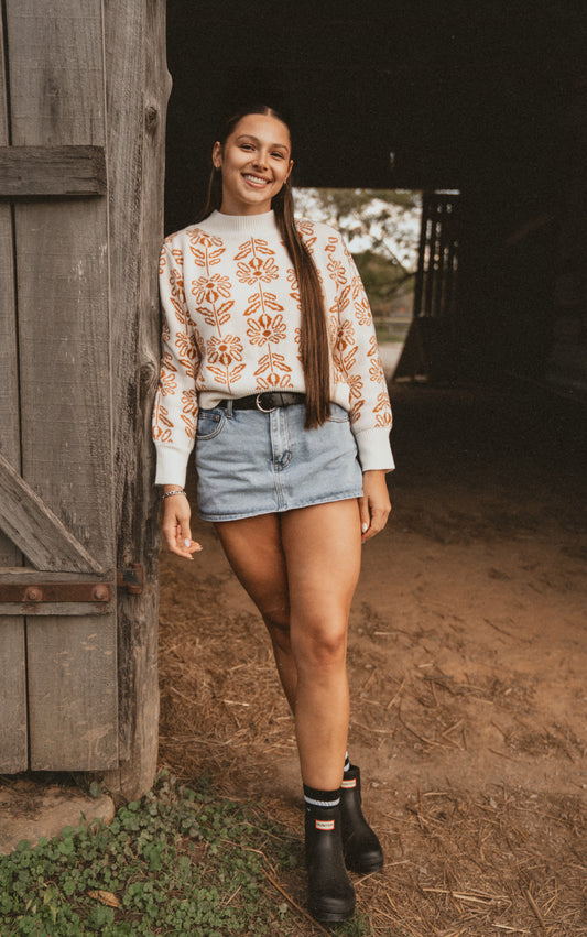 Harvest Bloom Knit Sweater